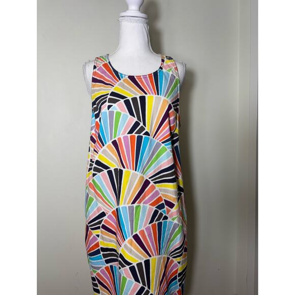 Trina Turk Multicolored Sleeveless Cotton Blend Knee Length Sz 12 - Picture 1 of 4